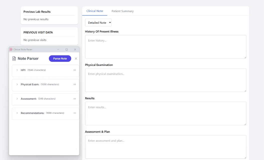 Clinical Note Parser Chrome Extension